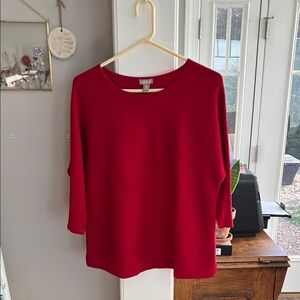 Chico’s Red Long-Sleeve Top